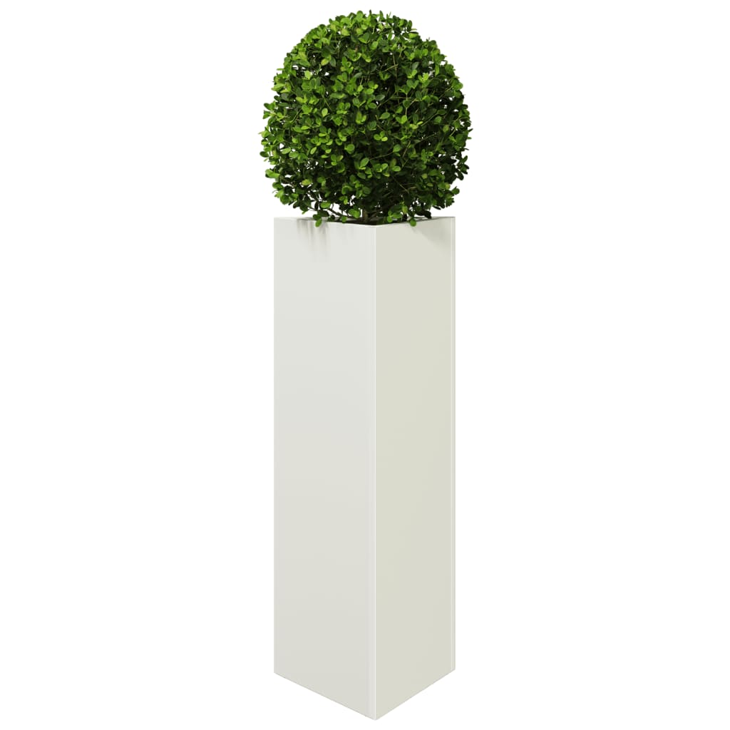 Garden Planter White Triangular 30x26x75 cm Steel