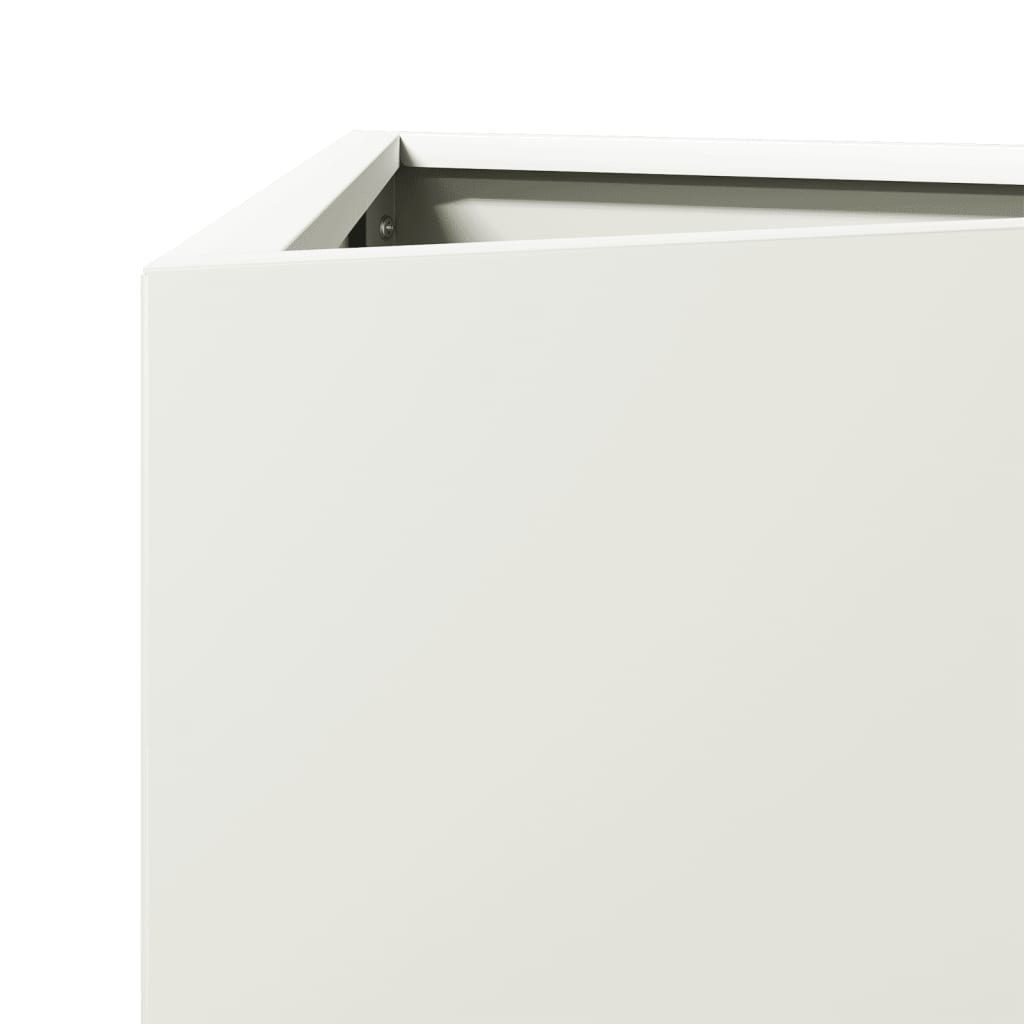 Garden Planter White Triangular 30x26x75 cm Steel