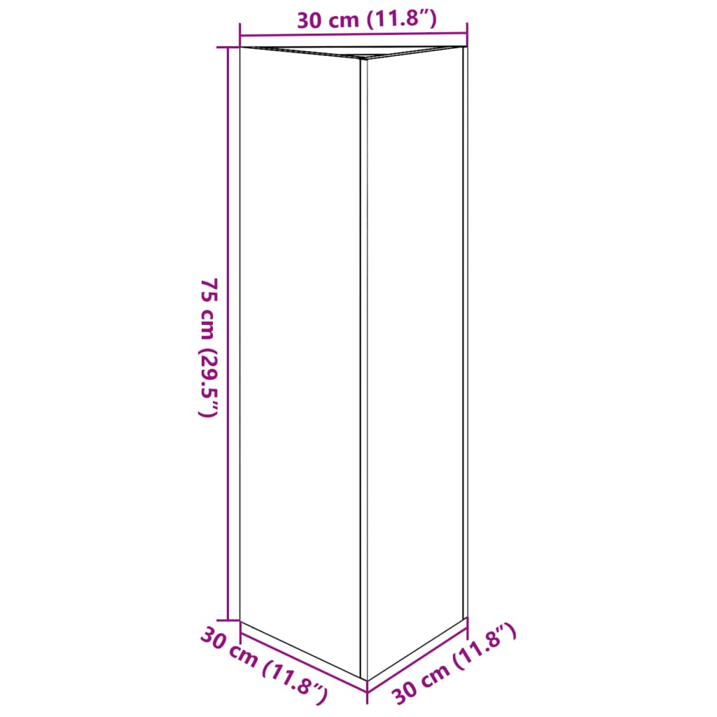 Garden Planter White Triangular 30x26x75 cm Steel