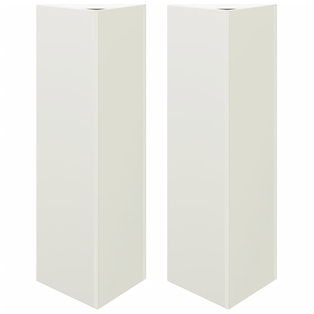 Garden Planters 2 pcs White Triangular 30x26x75 cm Steel