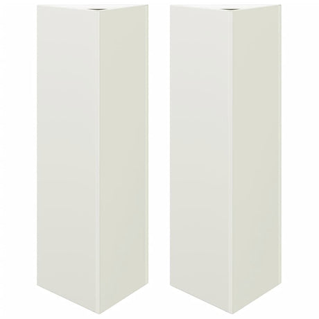 Garden Planters 2 pcs White Triangular 30x26x75 cm Steel