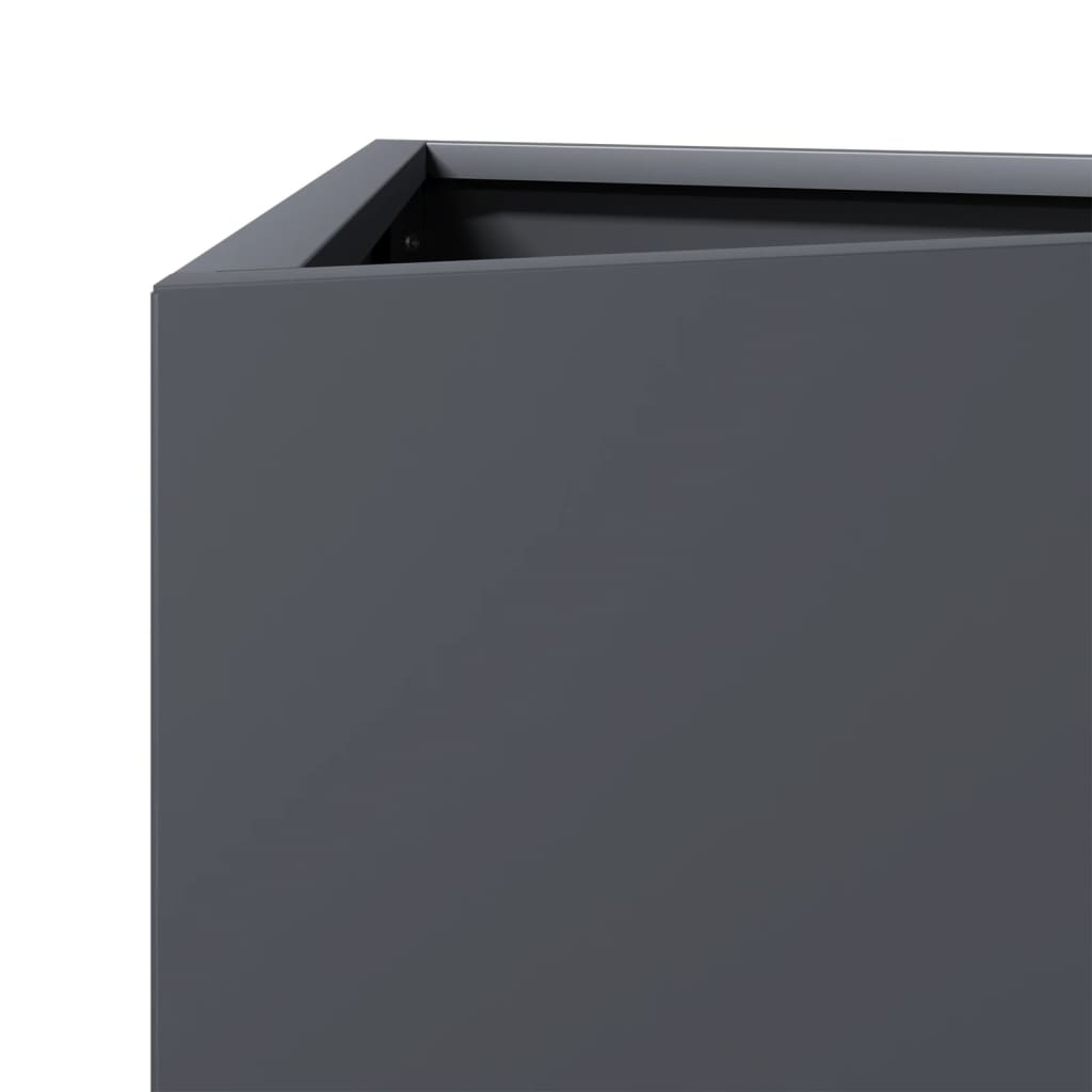 Garden Planter Anthracite Triangular 30x26x75 cm Steel