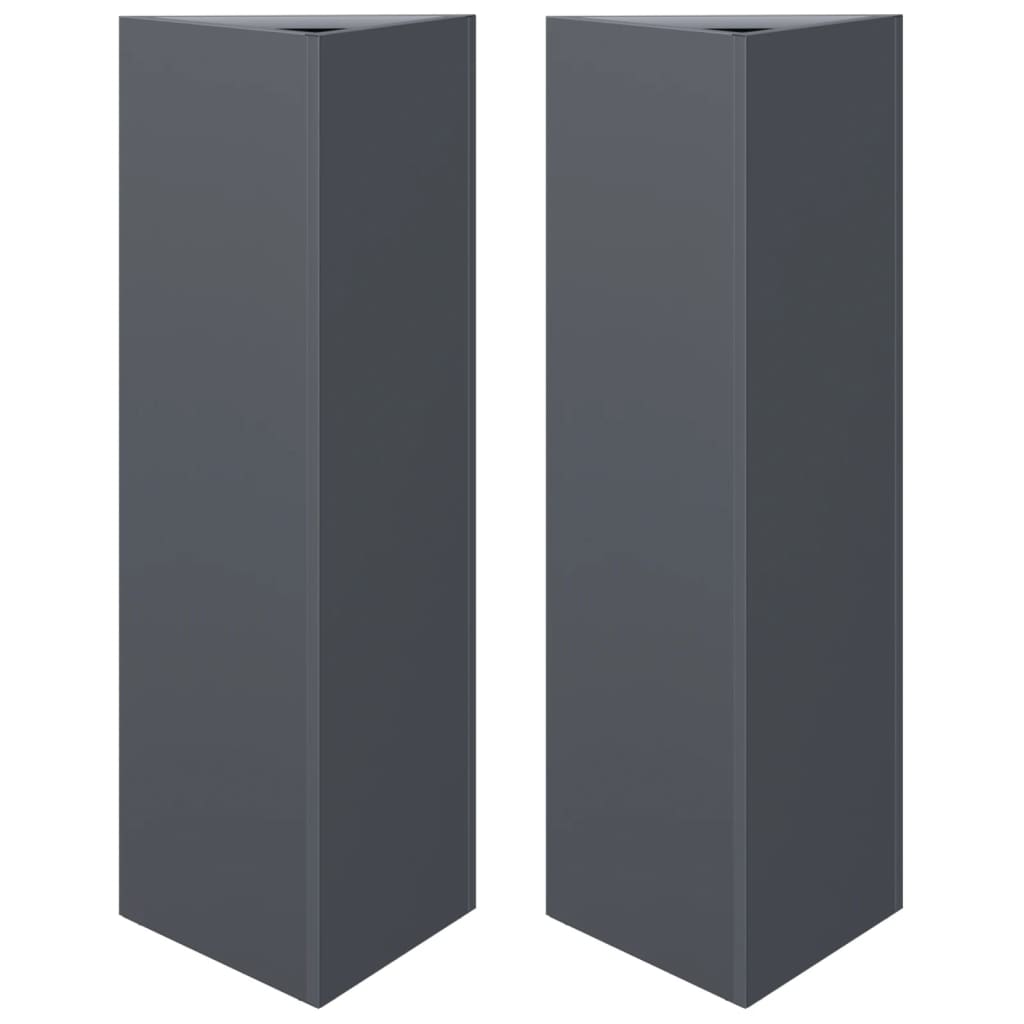 Garden Planters 2 pcs Anthracite Triangular 30x26x75 cm Steel