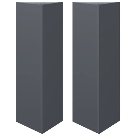 Garden Planters 2 pcs Anthracite Triangular 30x26x75 cm Steel