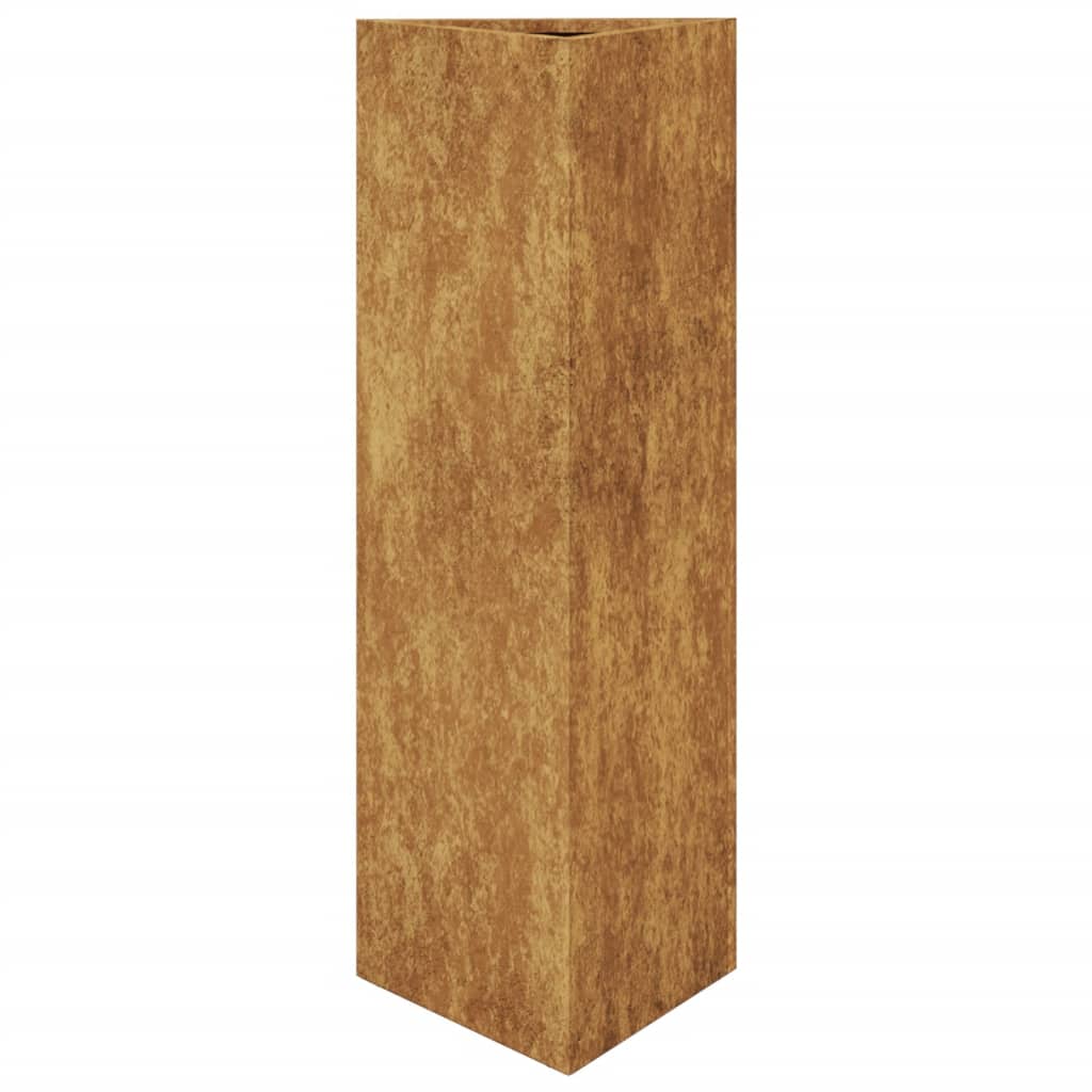 Garden Planter Triangular 30x26x75 cm Weathering Steel
