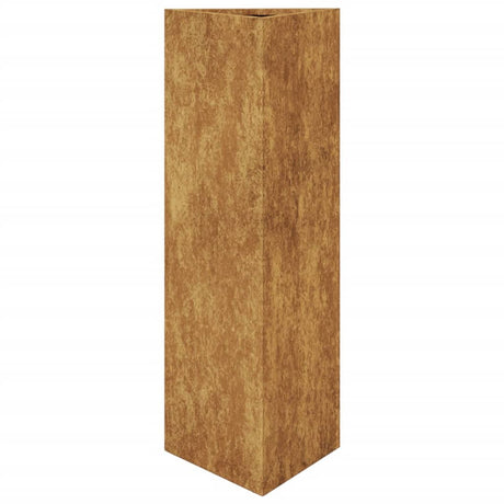 Garden Planter Triangular 30x26x75 cm Weathering Steel