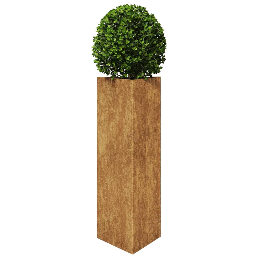 Garden Planter Triangular 30x26x75 cm Weathering Steel