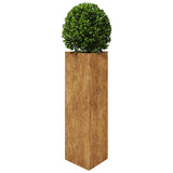 Garden Planter Triangular 30x26x75 cm Weathering Steel