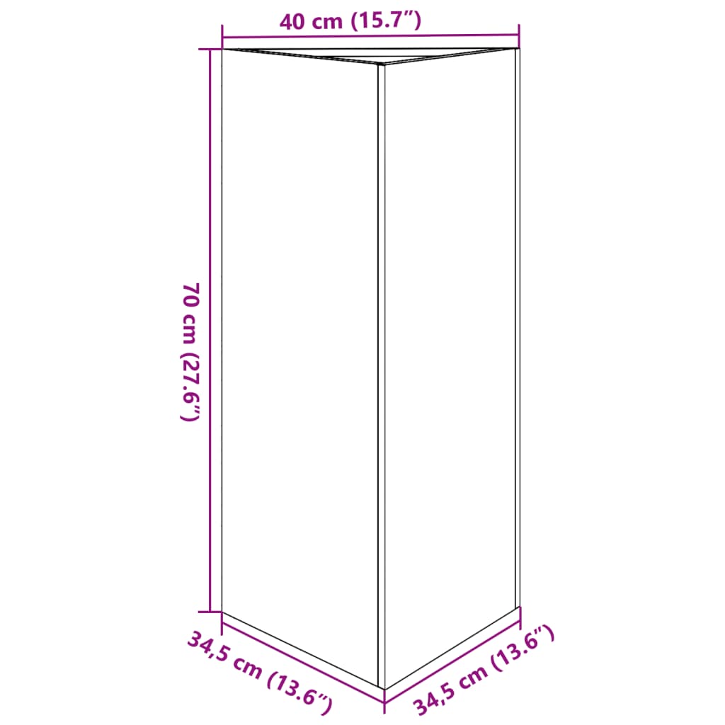 Garden Planter Black Triangular 40x34.5x70 cm Steel