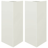 Garden Planters 2 pcs White Triangular 40x34.5x70 cm Steel