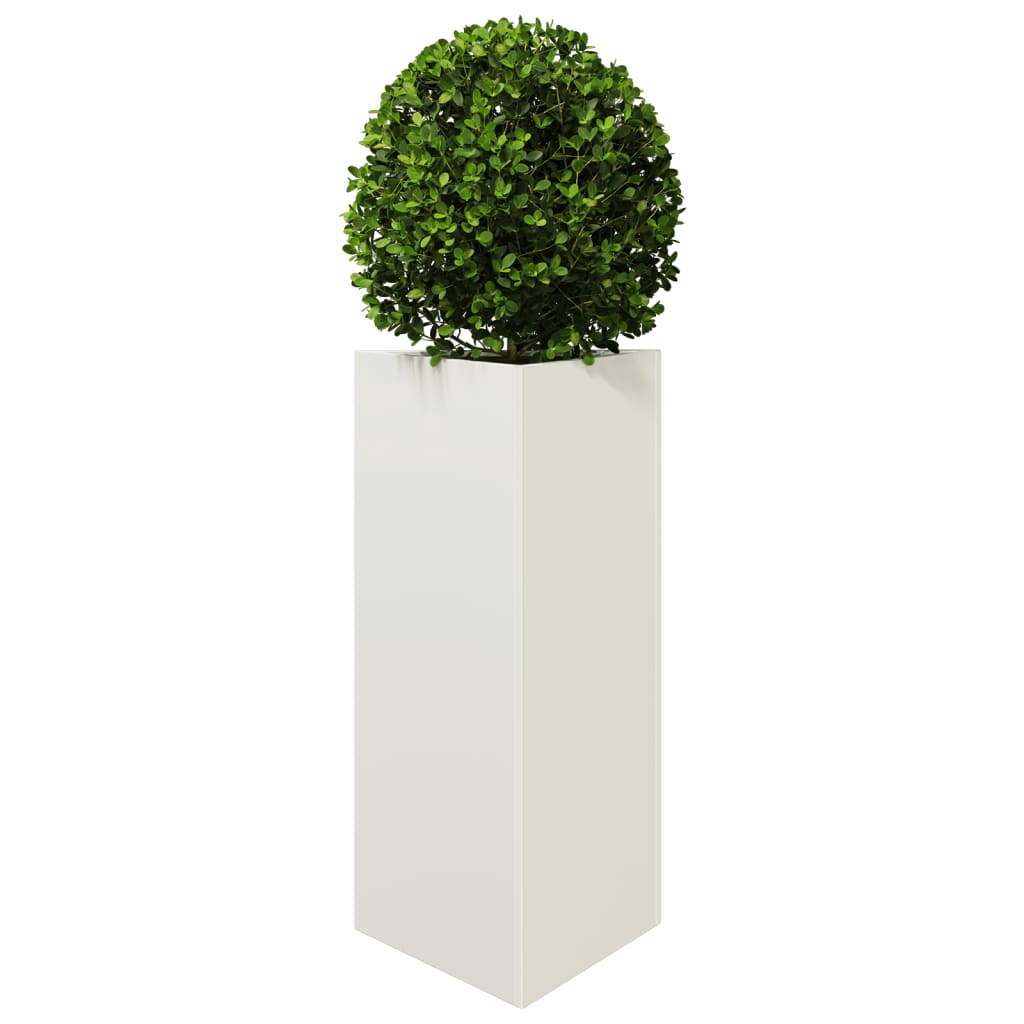 Garden Planters 2 pcs White Triangular 40x34.5x70 cm Steel