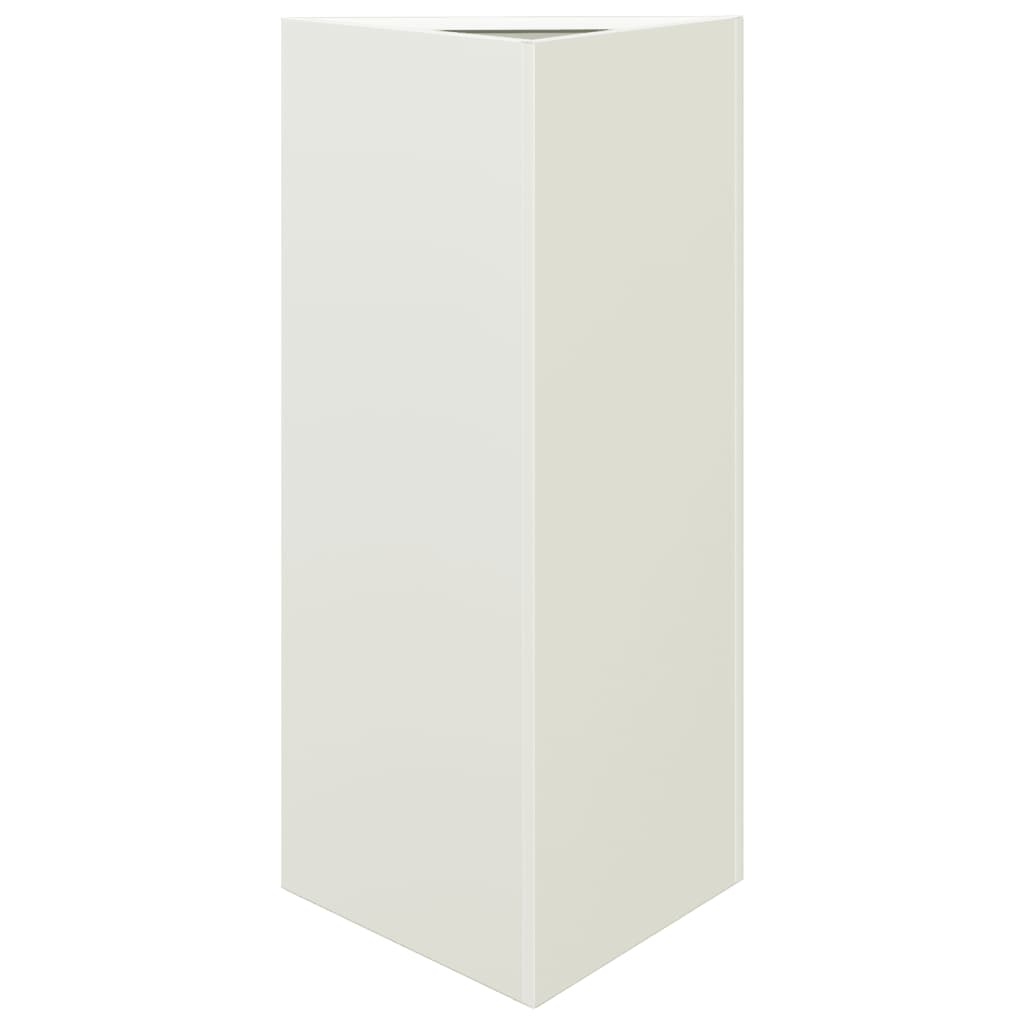 Garden Planters 2 pcs White Triangular 40x34.5x70 cm Steel