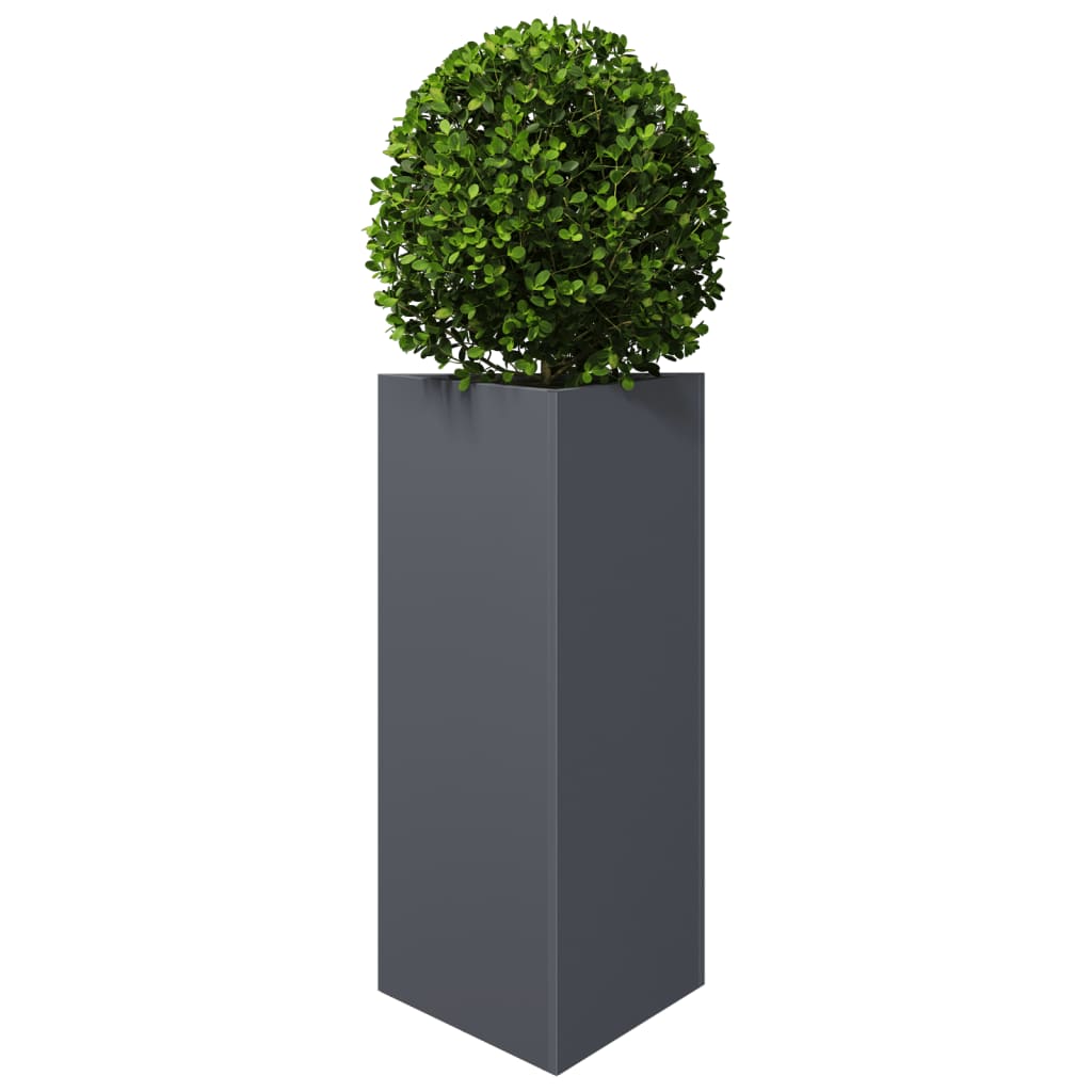Garden Planters 2 pcs Anthracite Triangular 40x34.5x70 cm Steel