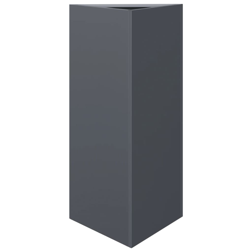 Garden Planters 2 pcs Anthracite Triangular 40x34.5x70 cm Steel