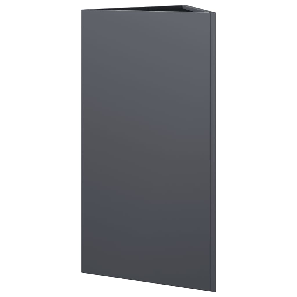 Garden Planters 2 pcs Anthracite Triangular 40x34.5x70 cm Steel