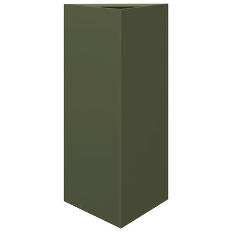 Garden Planter Olive Green Triangular 40x34.5x70 cm Steel