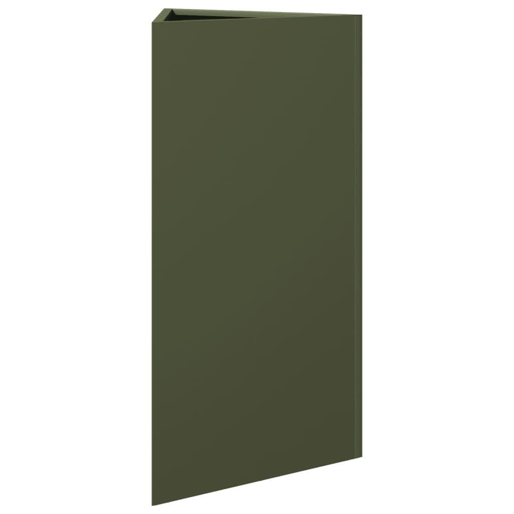 Garden Planter Olive Green Triangular 40x34.5x70 cm Steel