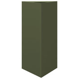 Garden Planters 2 pcs Olive Green Triangular 40x34.5x70 cm Steel