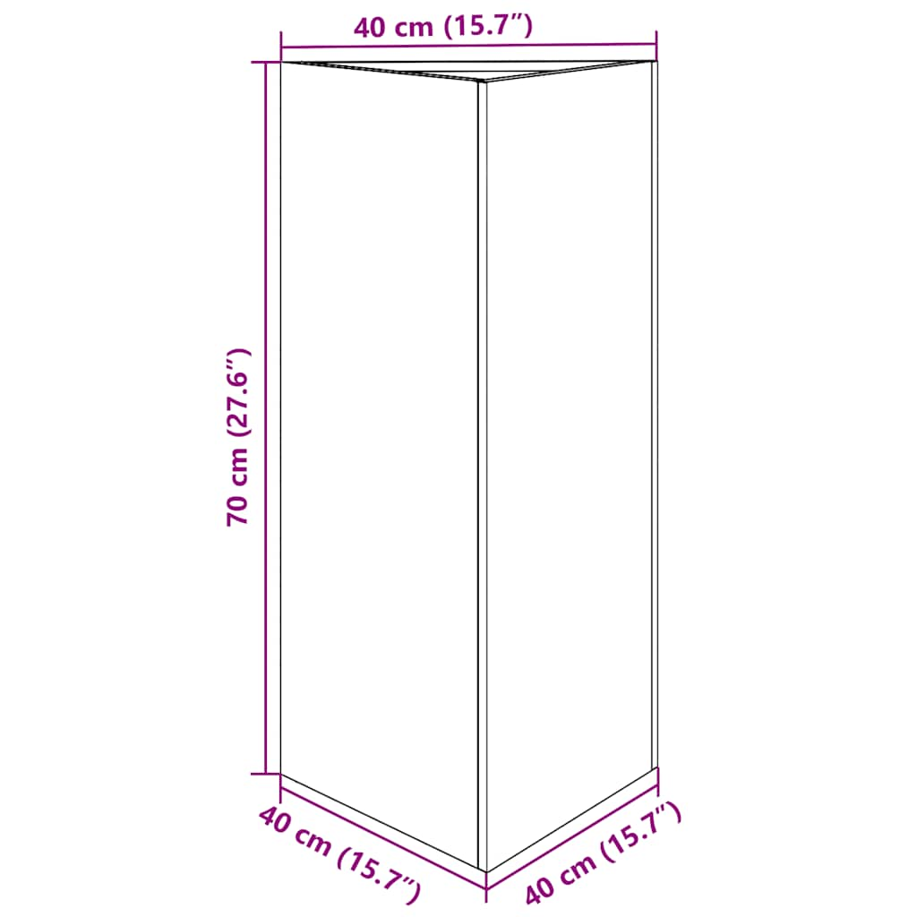 Garden Planter Triangular 40x40x75 cm Galvanized Steel