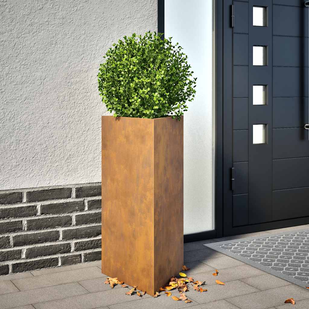 Garden Planter Triangular 40x40x75 cm Weathering Steel