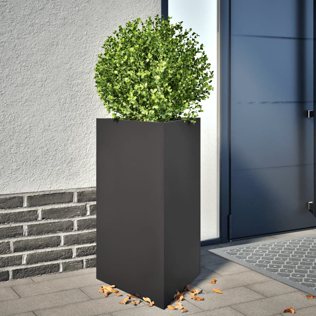 Garden Planter Black Triangular 50x43x75 cm Steel