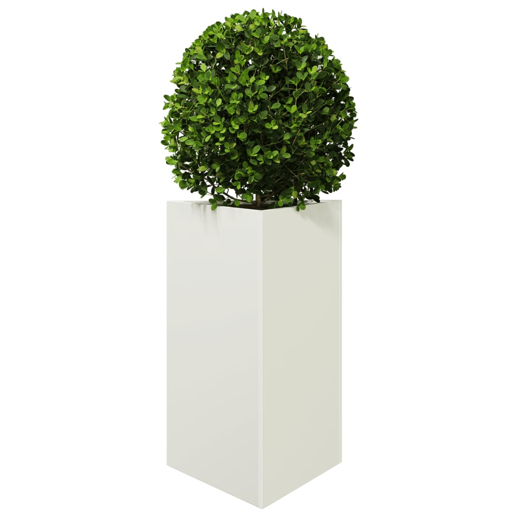 Garden Planter White Triangular 50x43x75 cm Steel