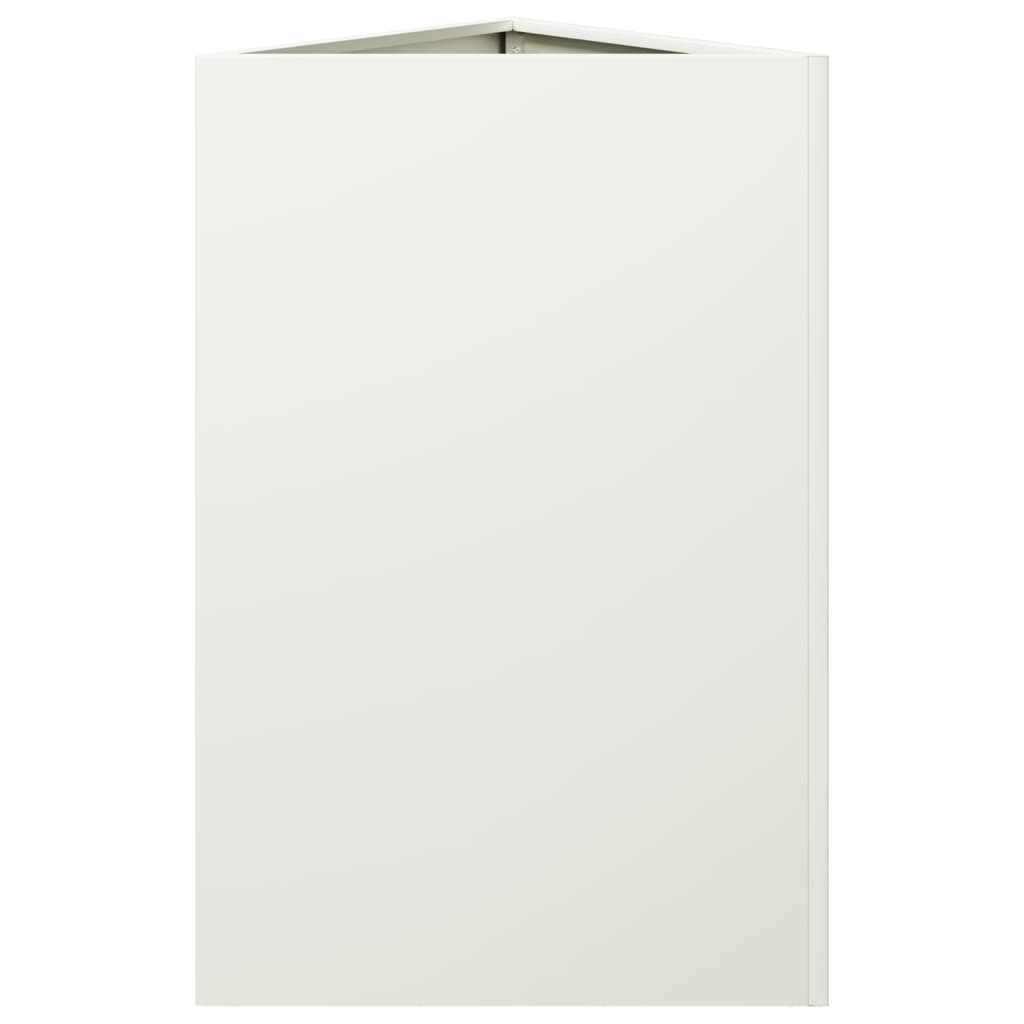 Garden Planter White Triangular 50x43x75 cm Steel