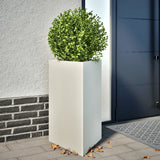 Garden Planter White Triangular 50x43x75 cm Steel