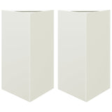 Garden Planters 2 pcs White Triangular 50x43x75 cm Steel