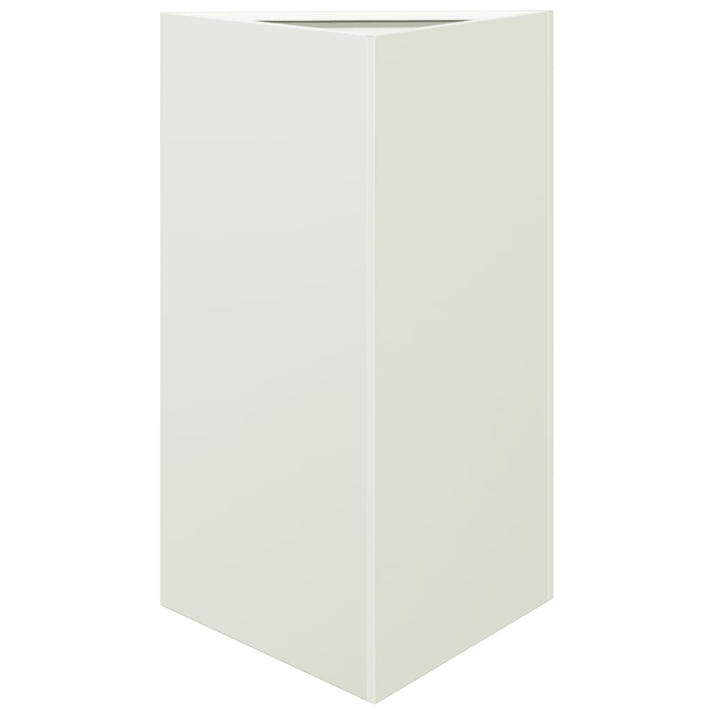 Garden Planters 2 pcs White Triangular 50x43x75 cm Steel