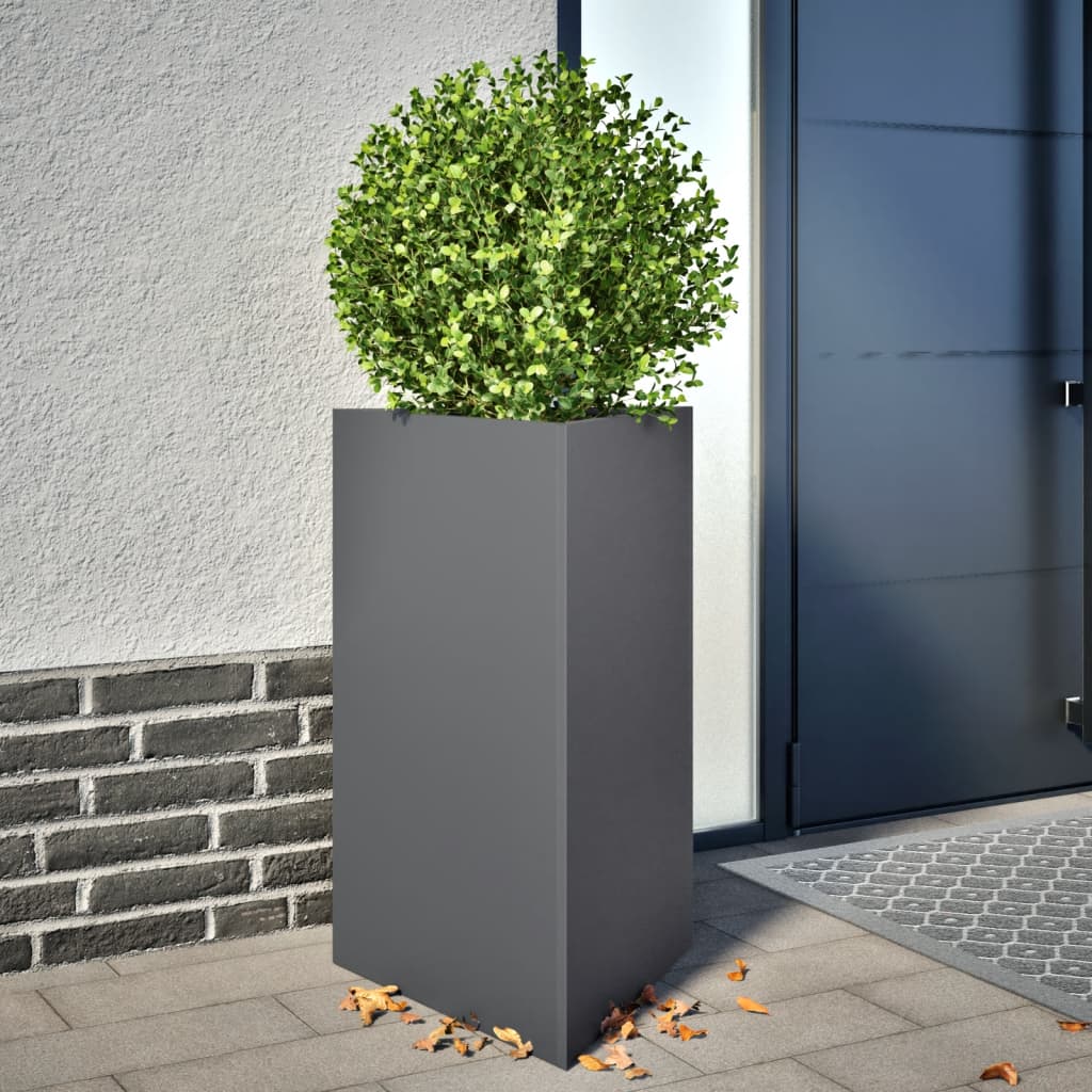 Garden Planter Anthracite Triangular 50x43x75 cm Steel