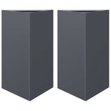 Garden Planters 2 pcs Anthracite Triangular 50x43x75 cm Steel