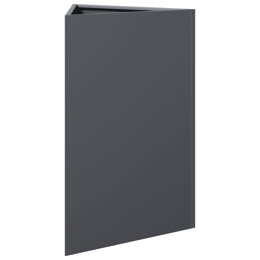 Garden Planters 2 pcs Anthracite Triangular 50x43x75 cm Steel