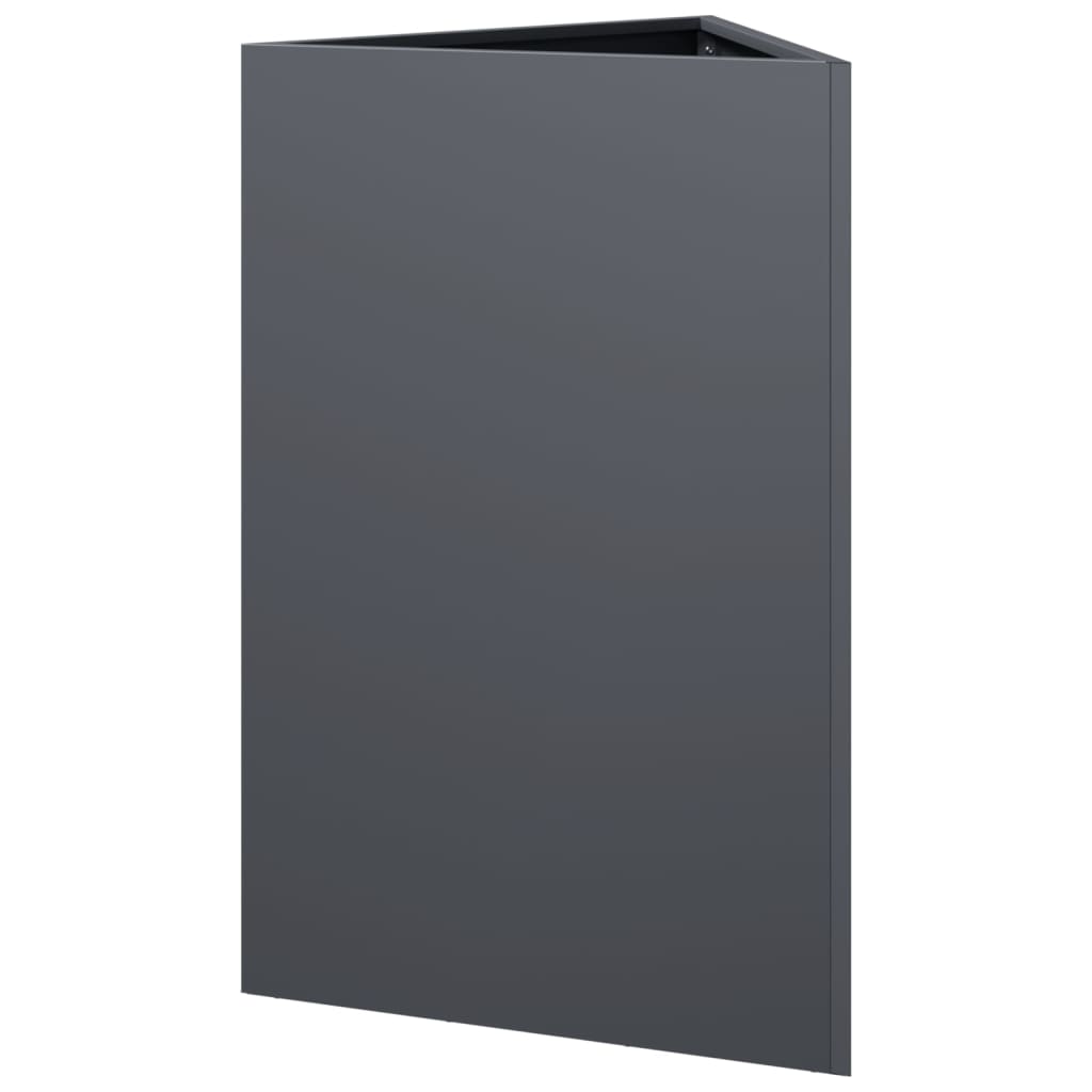 Garden Planters 2 pcs Anthracite Triangular 50x43x75 cm Steel
