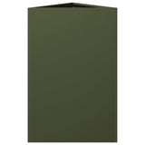 Garden Planter Olive Green Triangular 50x43x75 cm Steel