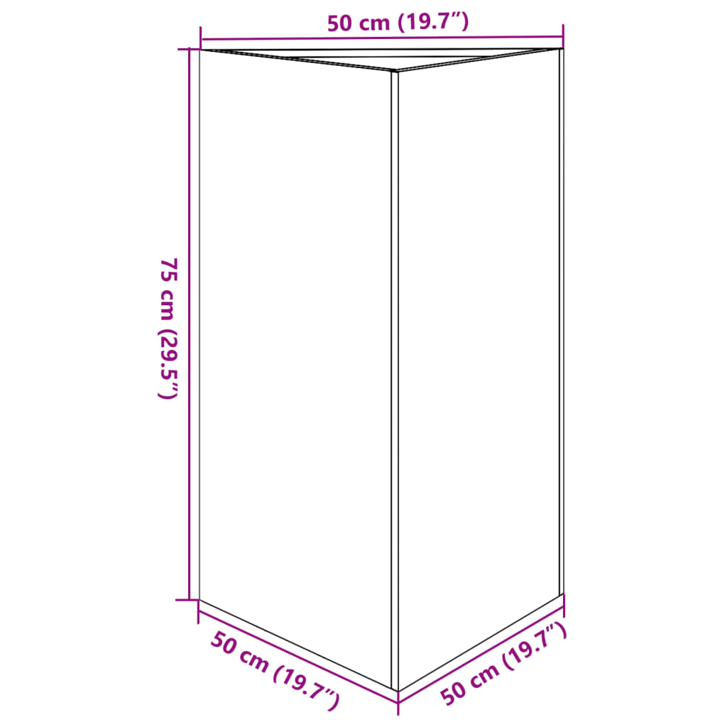 Garden Planter Triangular 50x43x75 cm Stainless Steel