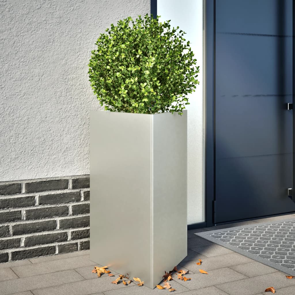 Garden Planters 2 pcs Triangular 50x43x75 cm Stainless Steel