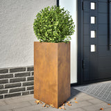 Garden Planter Triangular 50x43x75 cm Weathering Steel