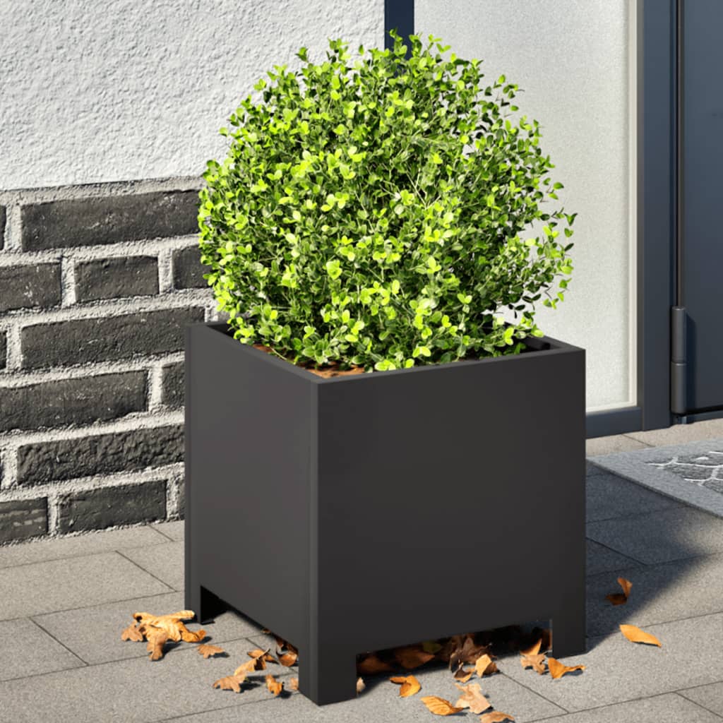 Garden Planter Black 30x30x30 cm Steel