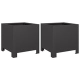 Garden Planters 2 pcs Black 30x30x30 cm Steel