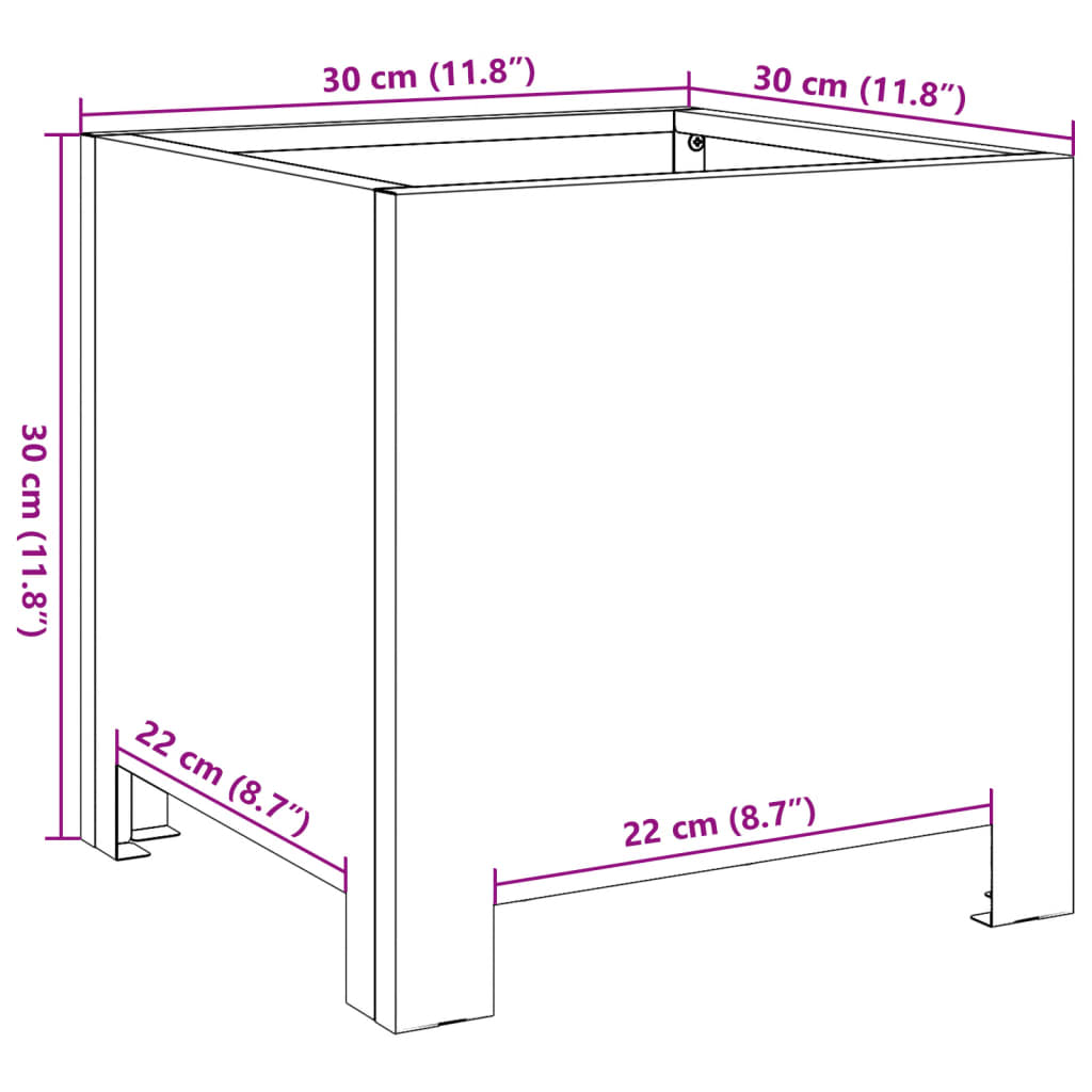 Garden Planter White 30x30x30 cm Steel