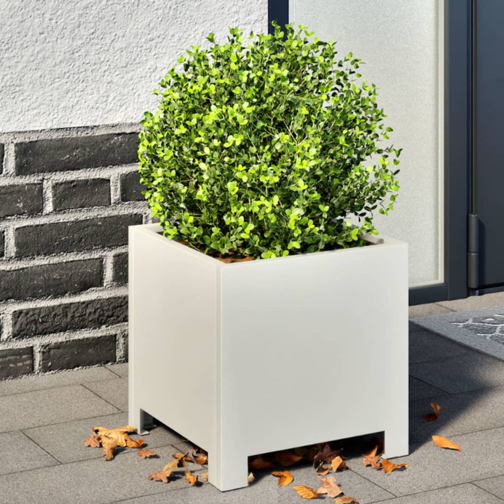 Garden Planter White 30x30x30 cm Steel