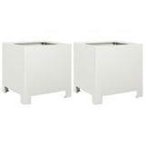 Garden Planters 2 pcs White 30x30x30 cm Steel