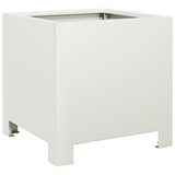 Garden Planters 2 pcs White 30x30x30 cm Steel