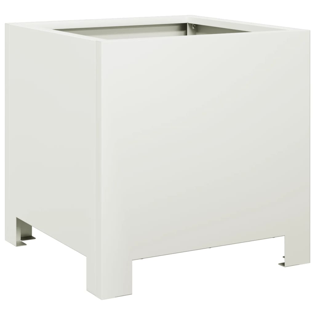 Garden Planters 2 pcs White 30x30x30 cm Steel
