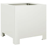 Garden Planters 2 pcs White 30x30x30 cm Steel