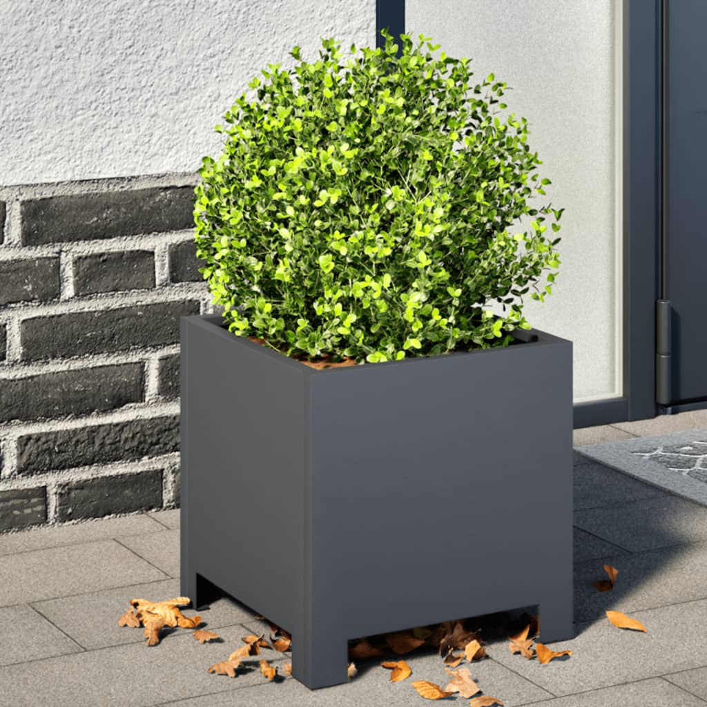 Garden Planters 2 pcs Anthracite 30x30x30 cm Steel