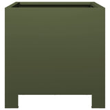 Garden Planter Olive Green 30x30x30 cm Steel