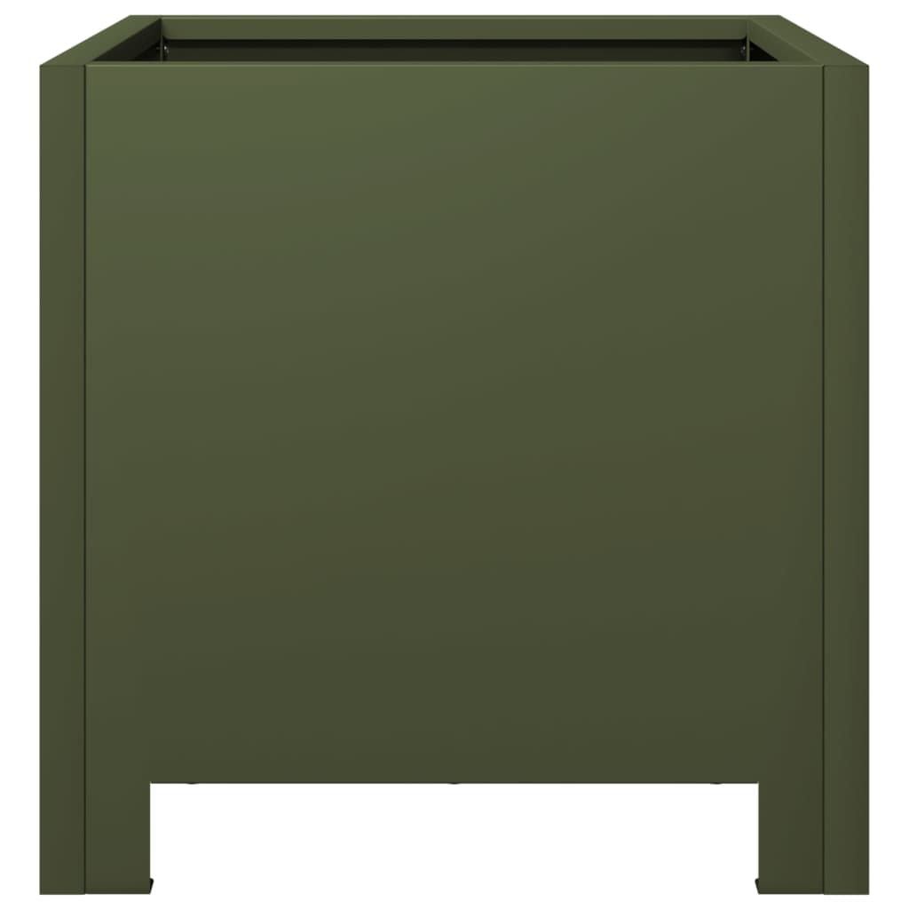 Garden Planter Olive Green 30x30x30 cm Steel