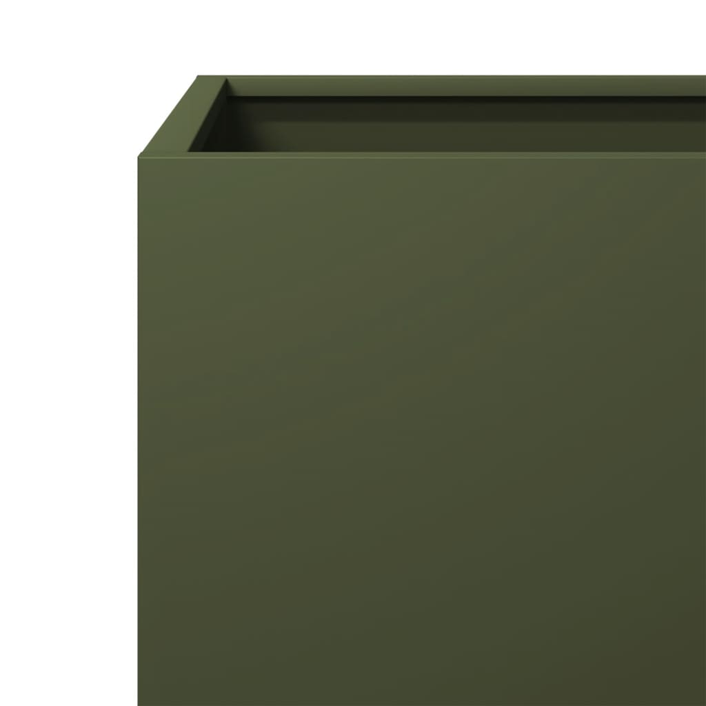 Garden Planter Olive Green 30x30x30 cm Steel